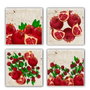 Hermia Conjunto de 4 Posavasos de Piedra Natural Multicolor